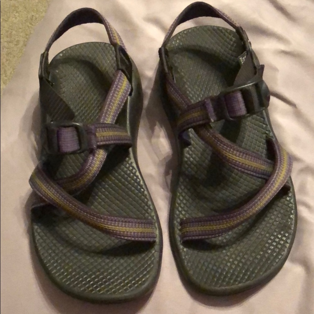 Purple and Green Chacos